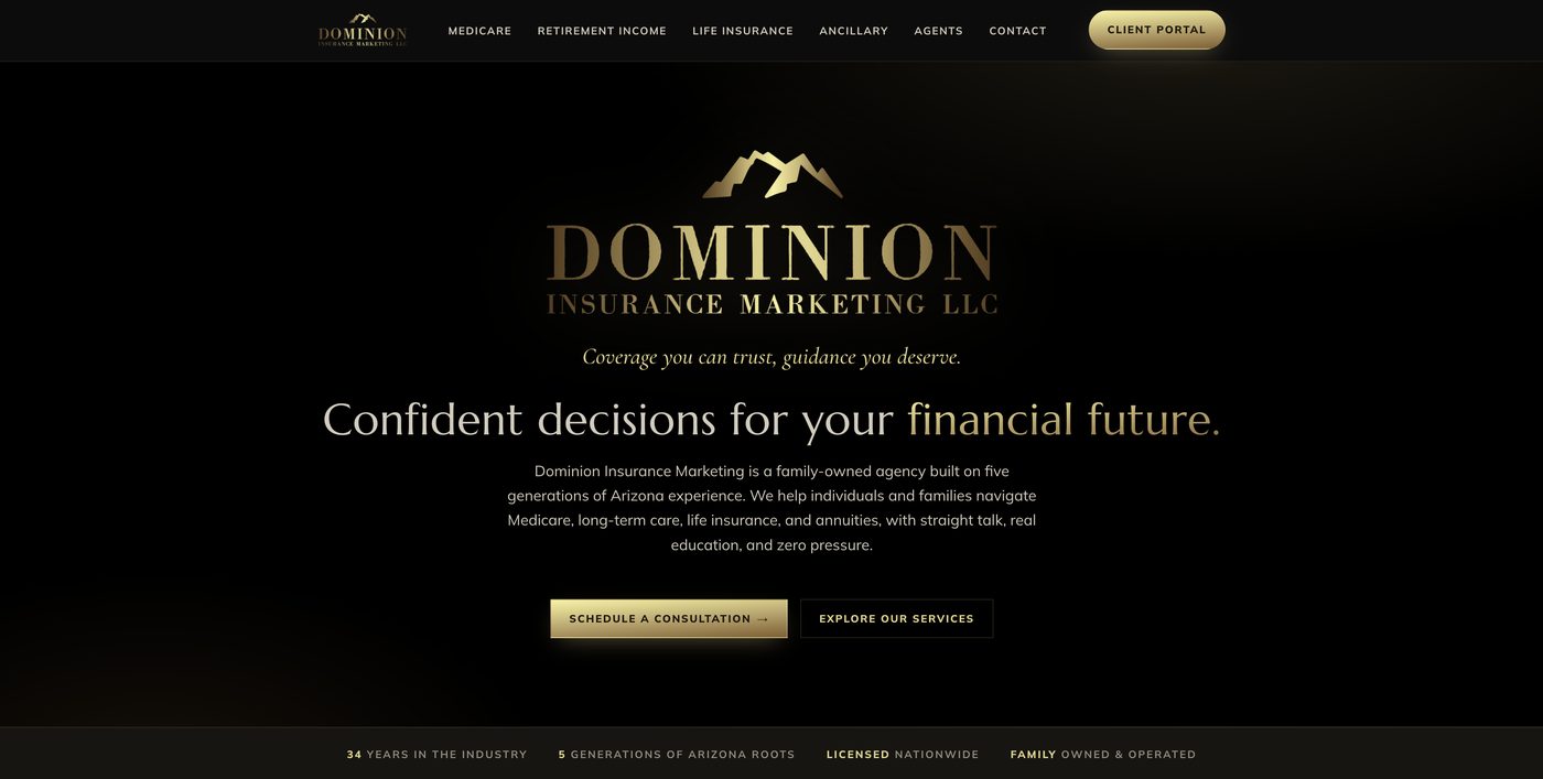 Dominion Insurance Marketing website